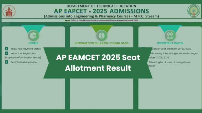 AP EAMCET 2025 Seat Allotment Result Postponed: New Date Out