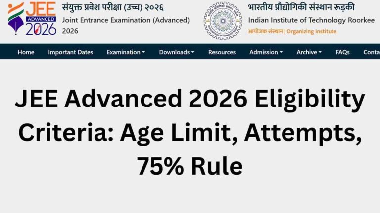 JEE Advanced 2026 Eligibility Criteria: Age Limit, Attempts, 75% Rule