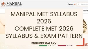 Manipal MET Syllabus 2026: Complete MET 2026 Syllabus & Exam Pattern
