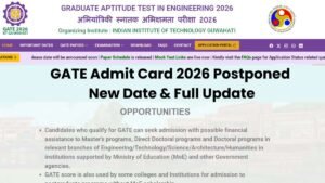 GATE Admit Card 2026 Postponed: New Date & Full Update